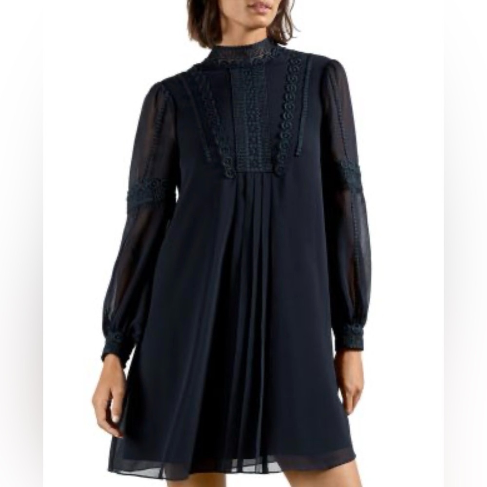 Ted Baker Giorggi Lace Tunic Dress Size 2 Embroidered Timeless Old Money